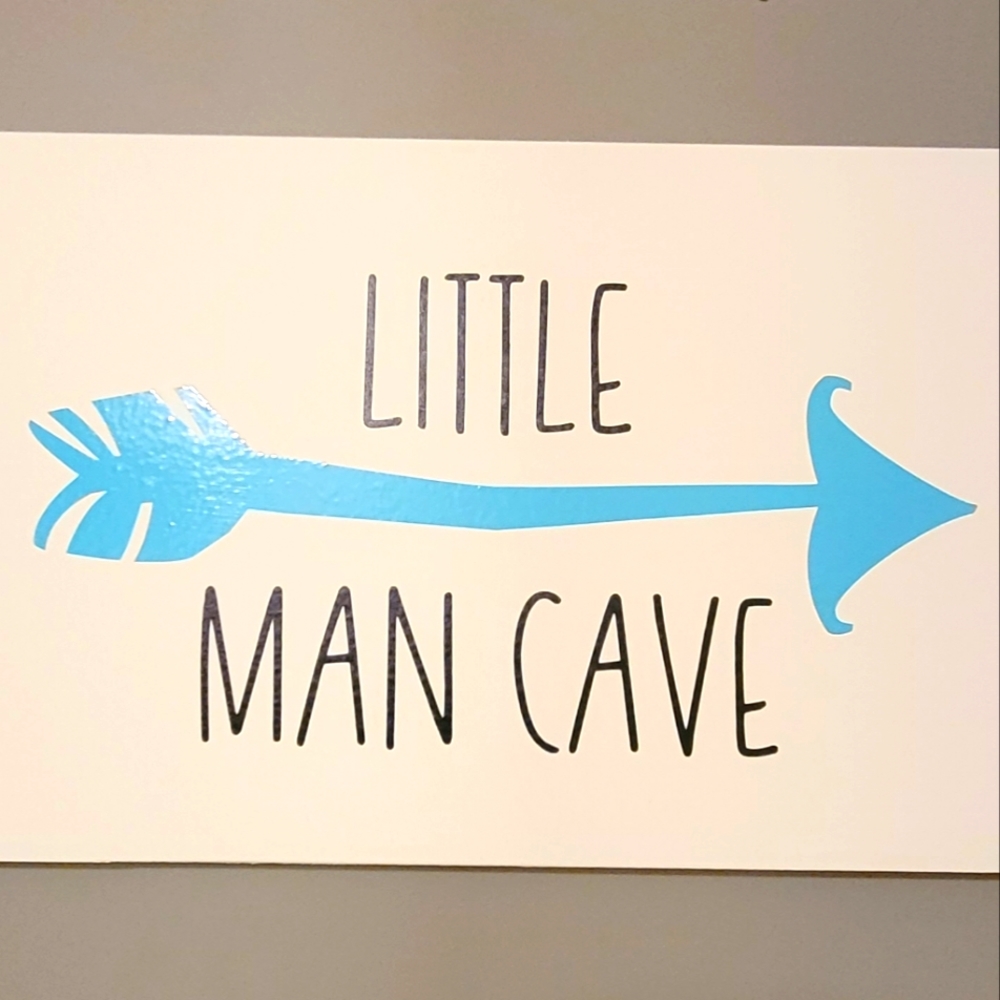 Wooden Little Man Cave Sign Wall Home Decor - New